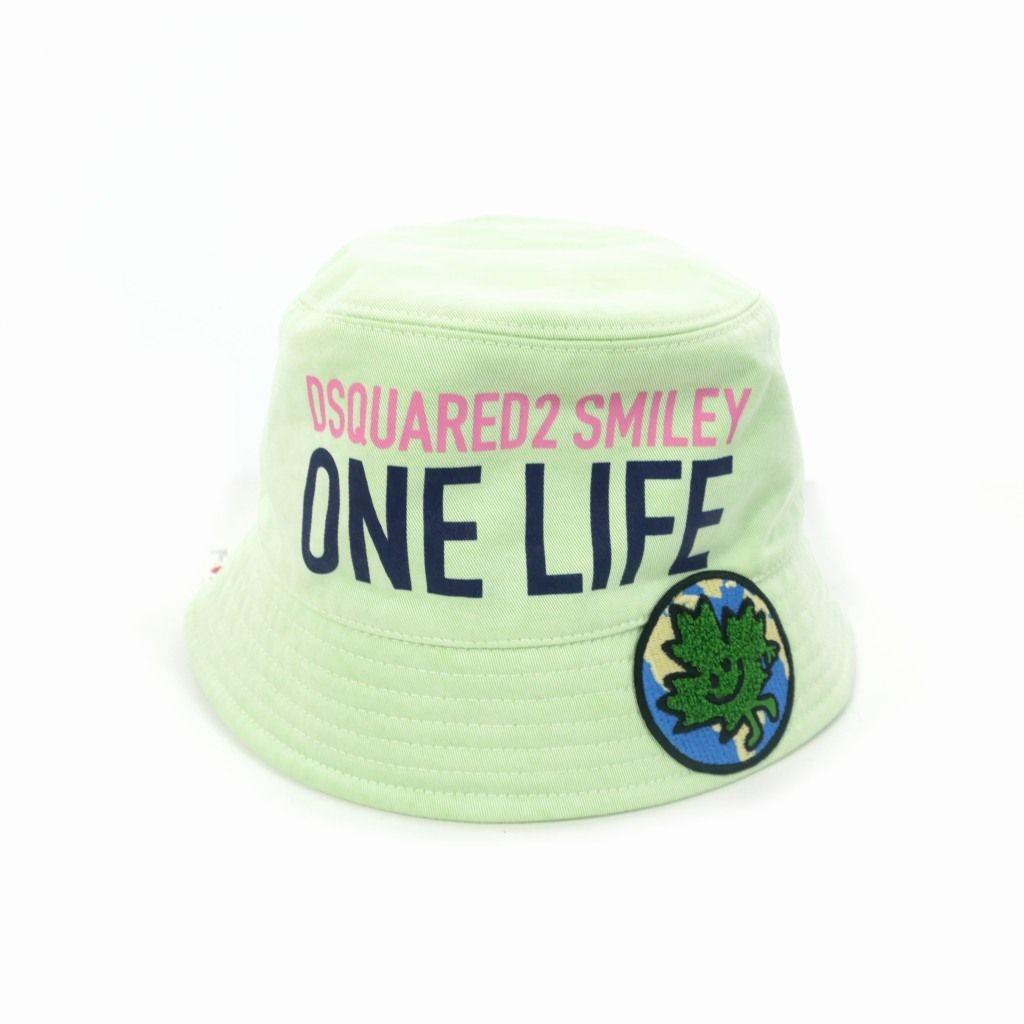 ディースクエアード One Life Planet Bucket Hat ワン ライフ プラネット バケット ハット 帽子 M グリーン 正規