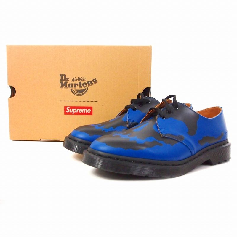  ドクターマーチン DR.MARTENS × シュプリーム SUPREME 1461 Skull 3 Eye Shoe ローファー 靴 UK 8 ブルー ブラック 青 黒 その他 靴