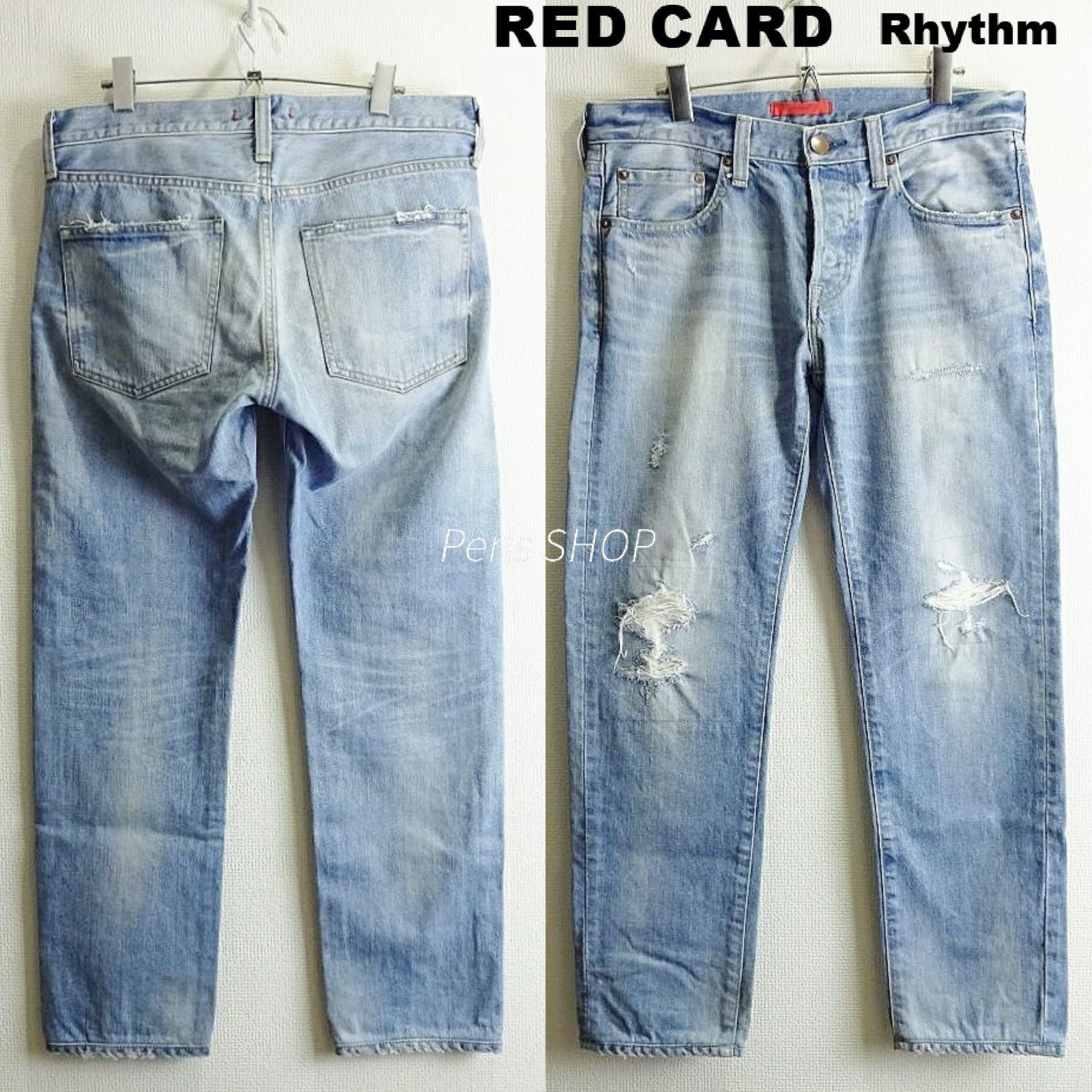 RED CARD レッドカード Rhythm W 86 cm | 31 L 17878 スリムテーパード デニム リズム メンズ スカイブルー 日本製