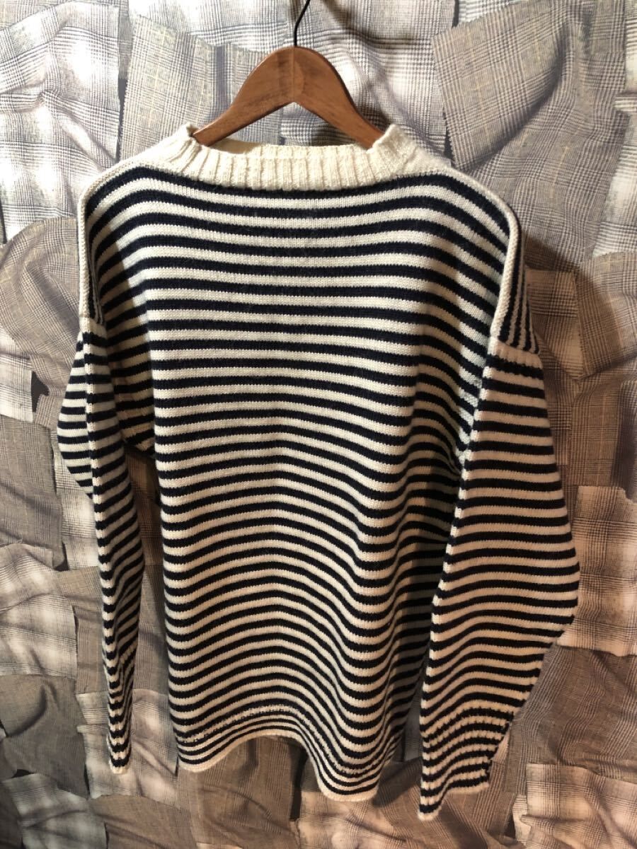 福岡 Le Tricoteur SWEATER ルトリコチュール ガンジーニット size 42 ウール ボーダー FK