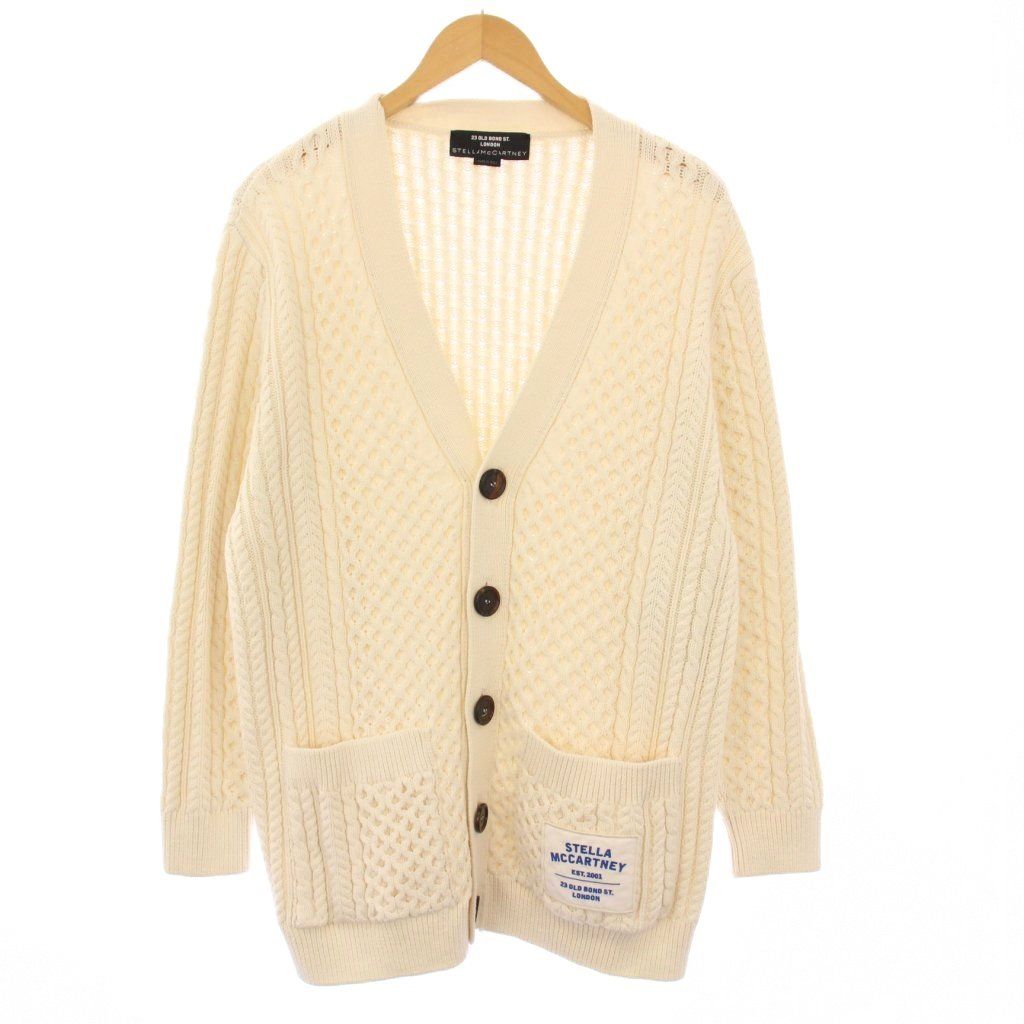 ステラマッカートニー STELLA McCARTNEY ニットカーディガン 長袖 コットンナイロン S 白 603114 |KH