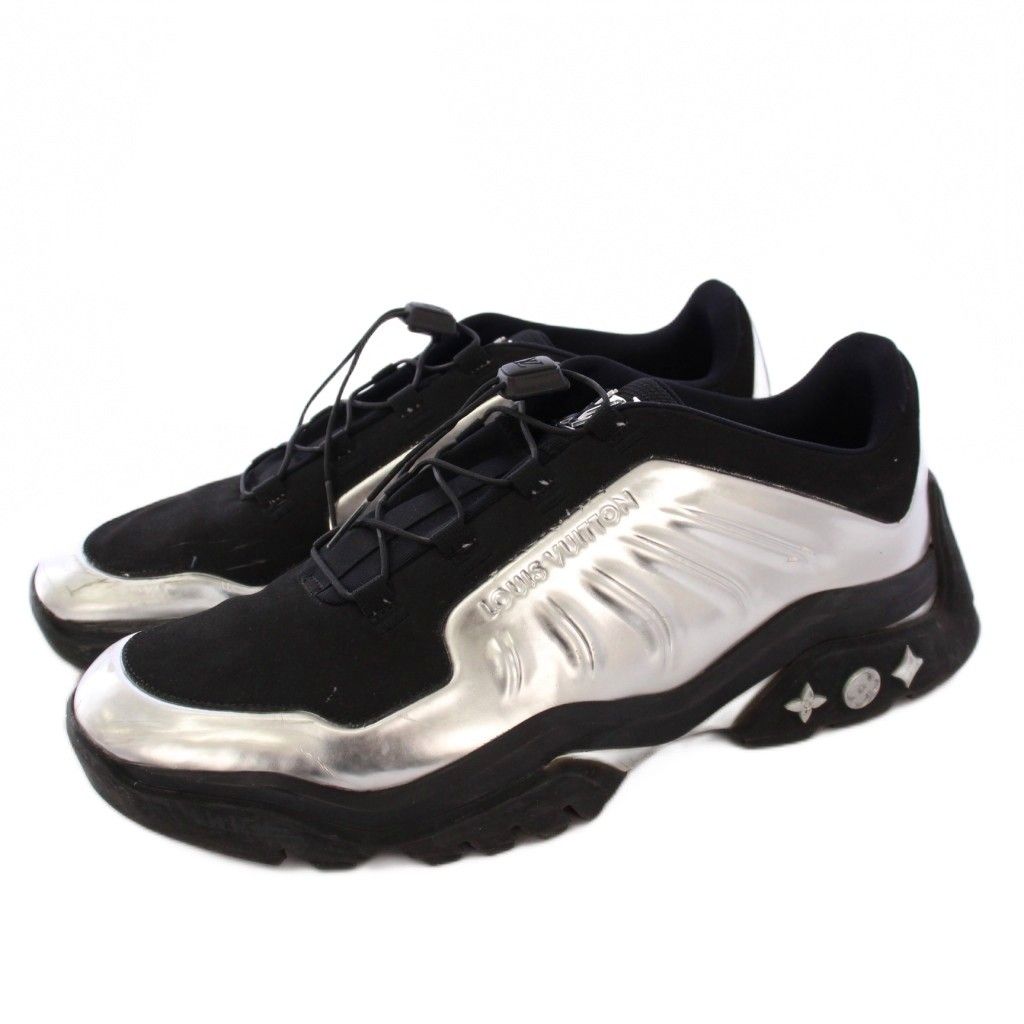 ルイヴィトン LOUIS VUITTON ミレニアムライン スニーカー 9 シルバーカラー 黒 |KH