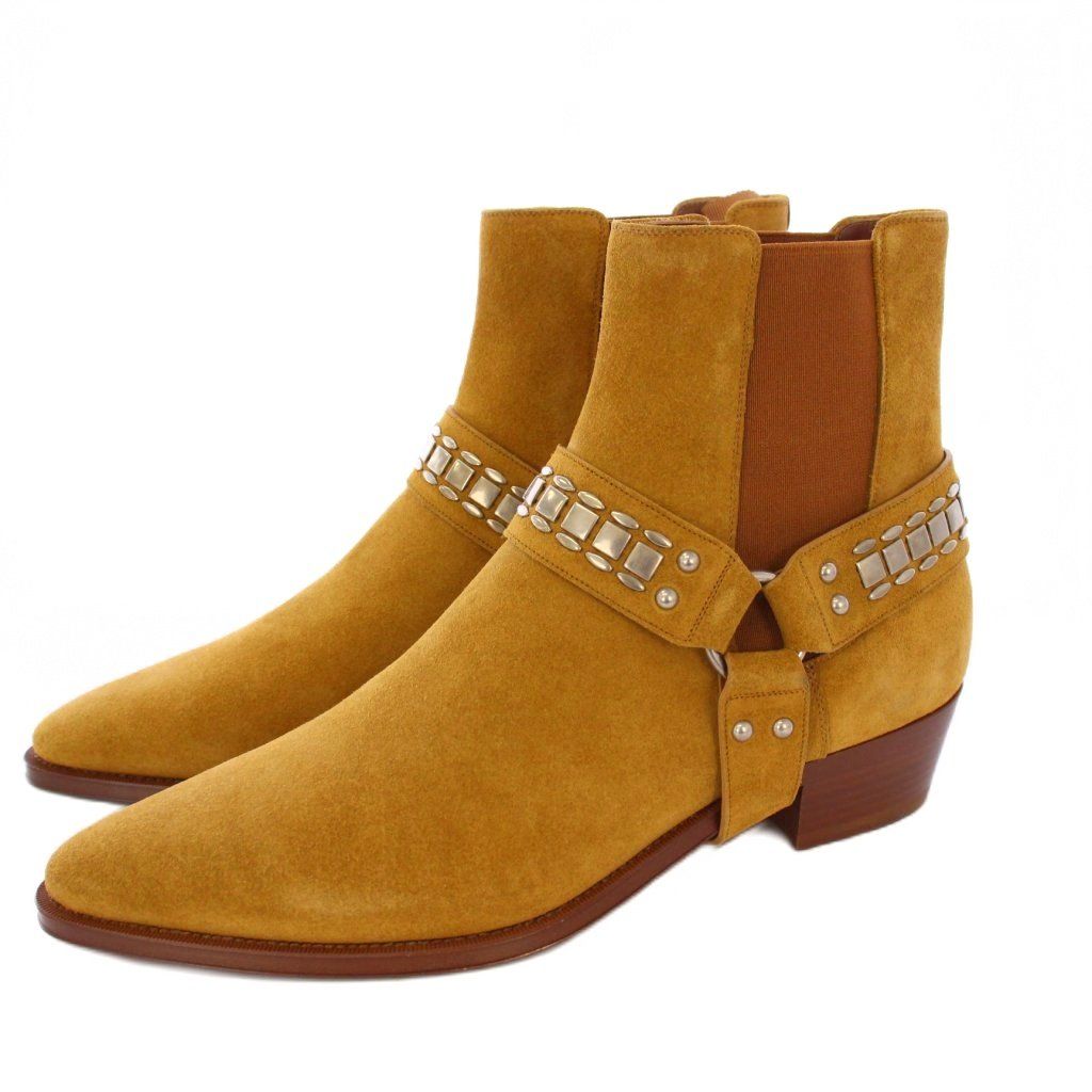 セリーヌ CELINE カマルグ バイカー チェルシーブーツ ショート サイドゴア スエード 43 茶 |KH