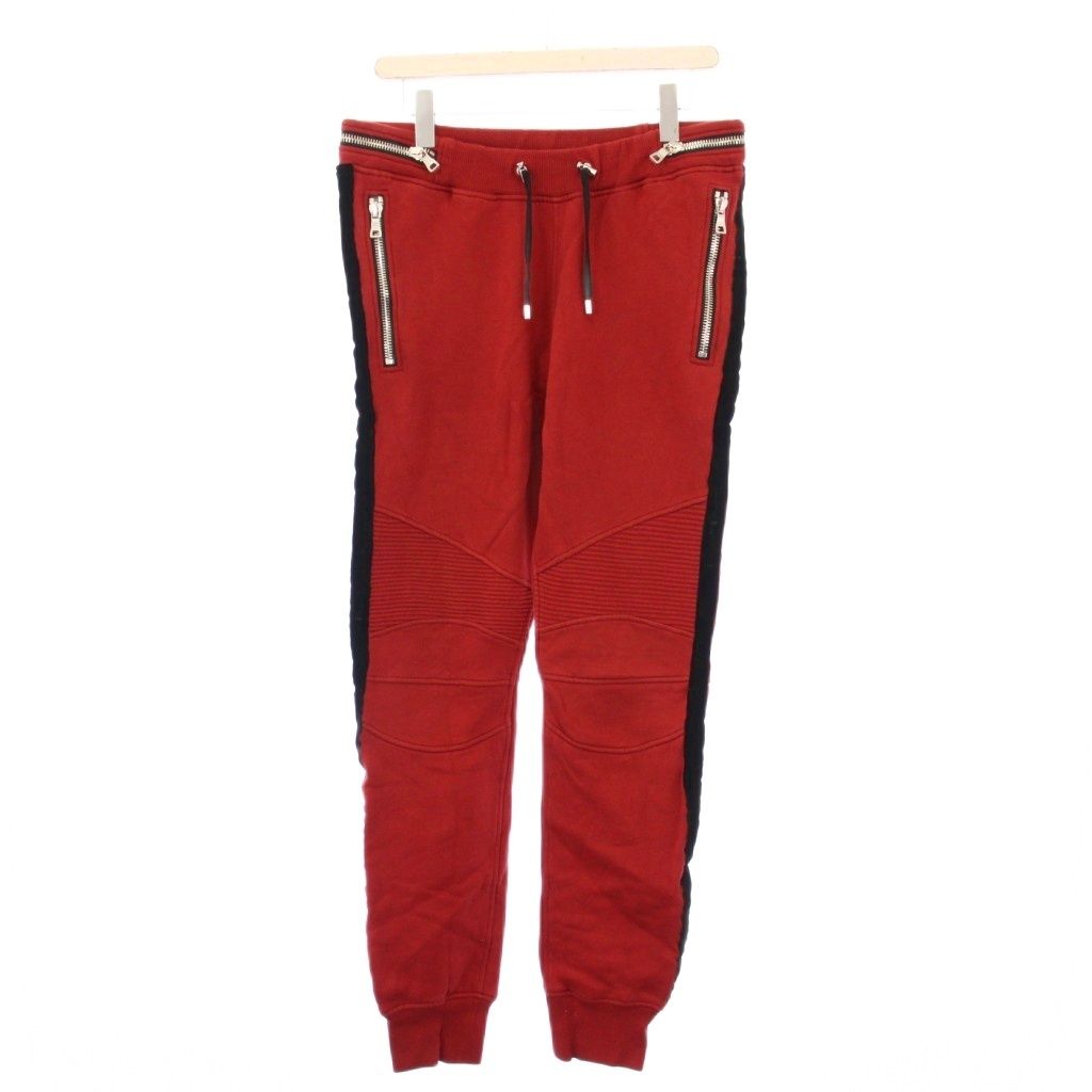 バルマン BALMAIN スウェットジョガーパンツ イージー L 赤 |KH