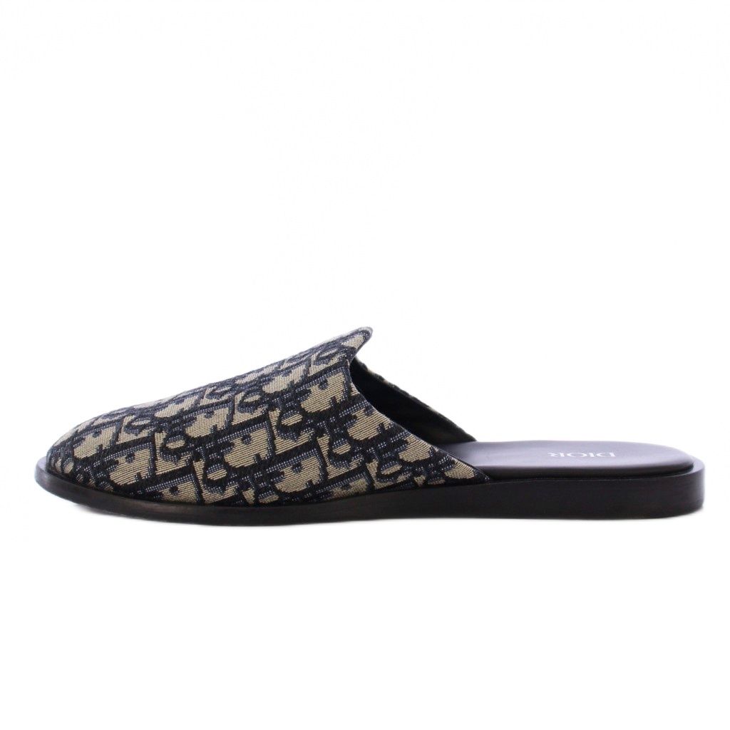 ディオールオム Dior HOMME オブリーク ジャカード ミュール サンダル スリッパ フラット 41 黒 CL 0121 |KH