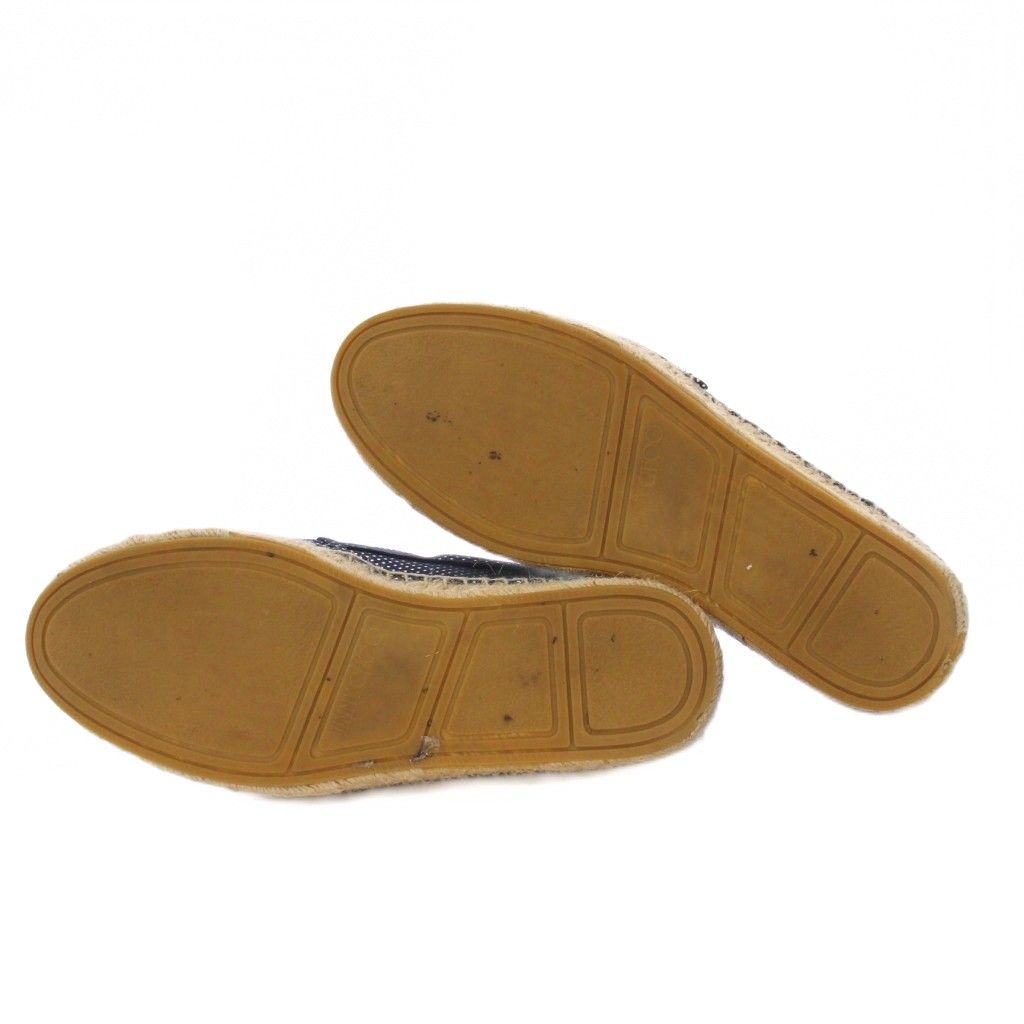  ジミーチュウ JIMMY CHOO VLAD エスパドリーユ フラットシューズ スリッポン ドット レザー 42 紺 |KH その他 靴