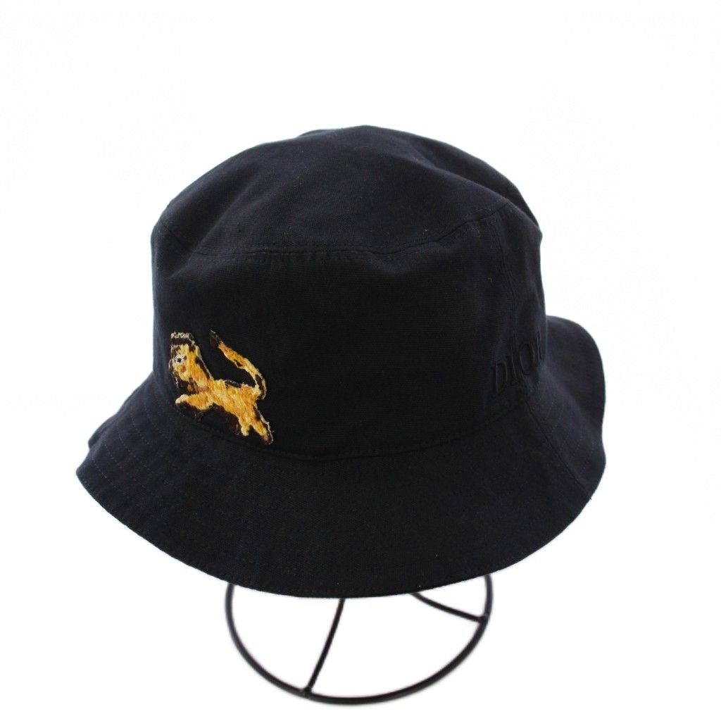ディオールオム Dior HOMME ピータードイグ バケットハット 帽子 L 黒 |KH