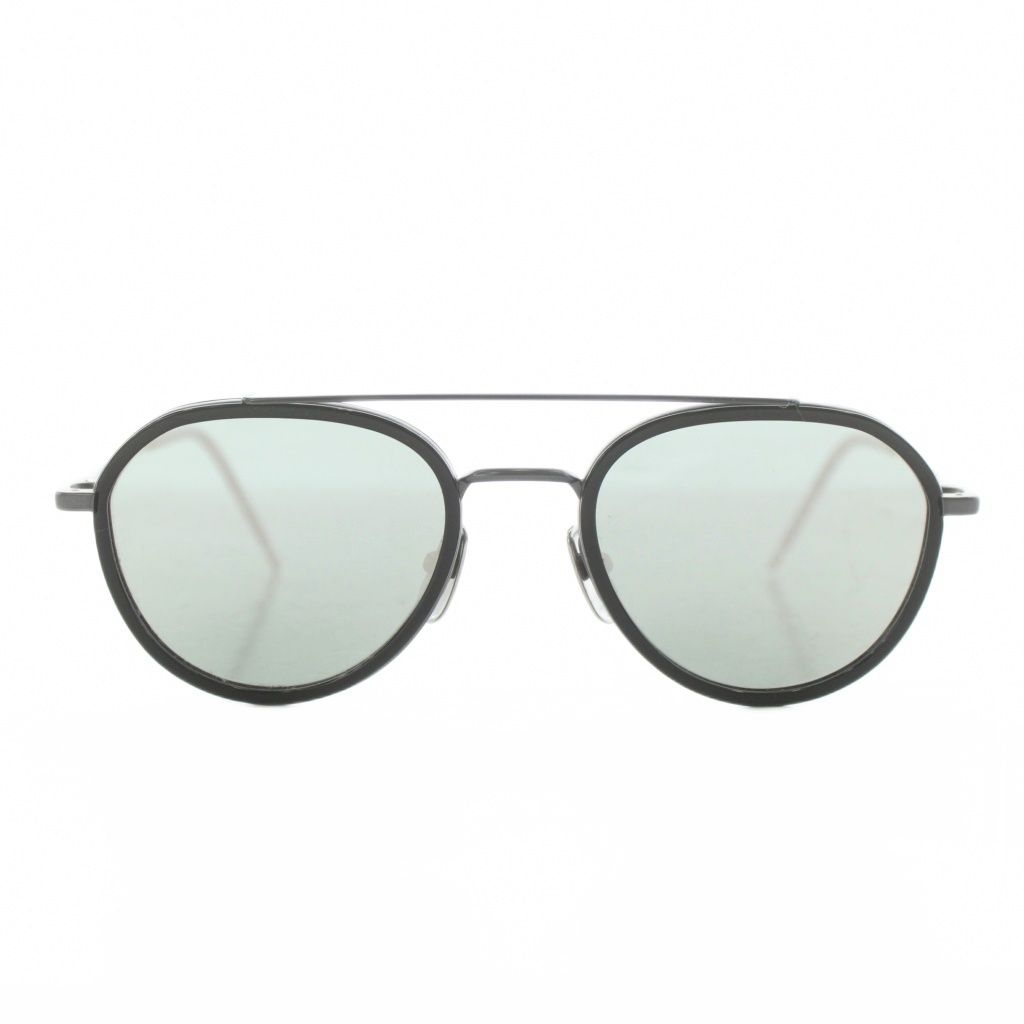 トムブラウン THOM BROWNE サングラス アビエーター ミラー 51□20-141 黒 ブラック TB-801-F-BLK-51 |AN 4