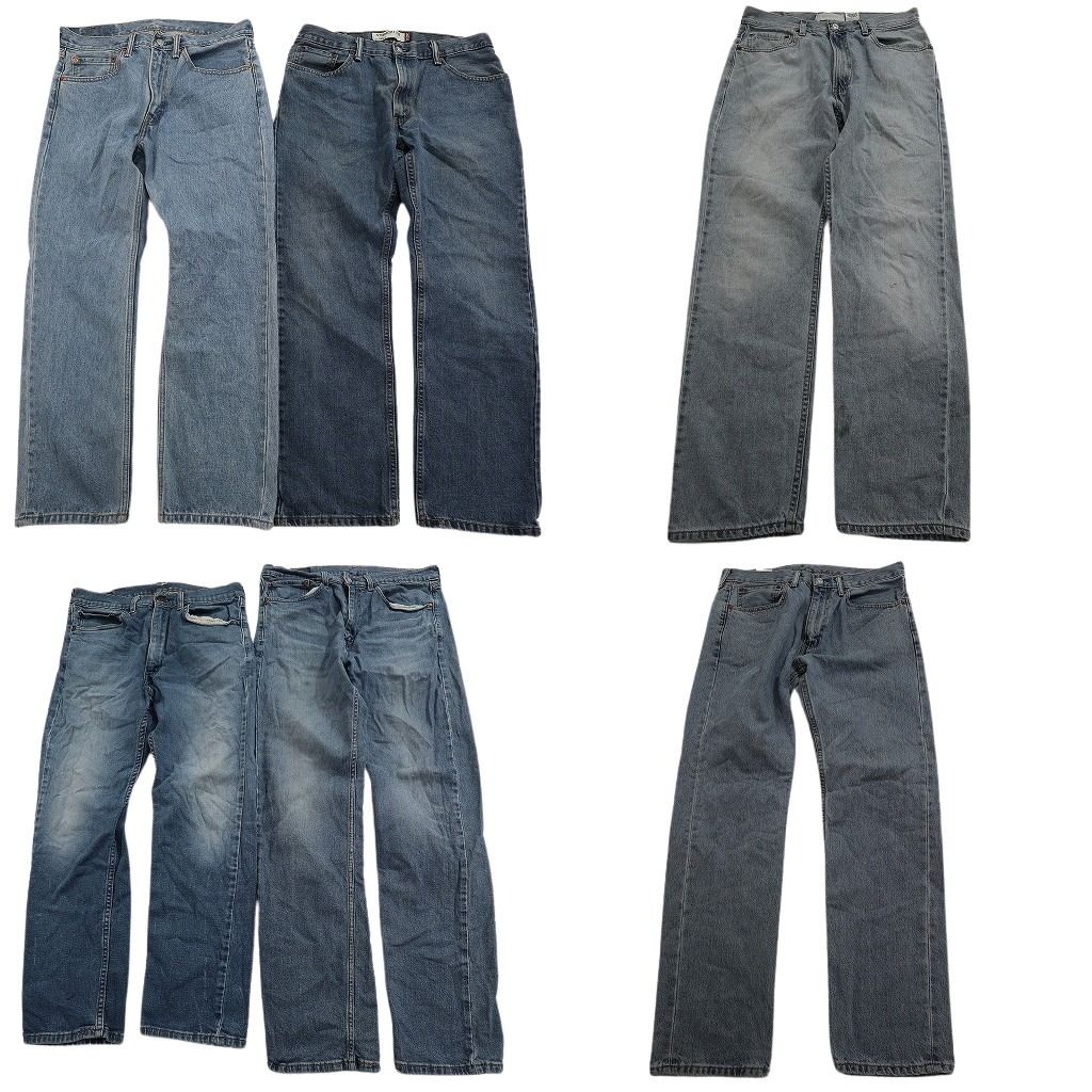 古着卸 まとめ売り リーバイス 505 デニム パンツ セット メンズ 34 インディゴブルー アメカジ フェード 古着 ND 3340