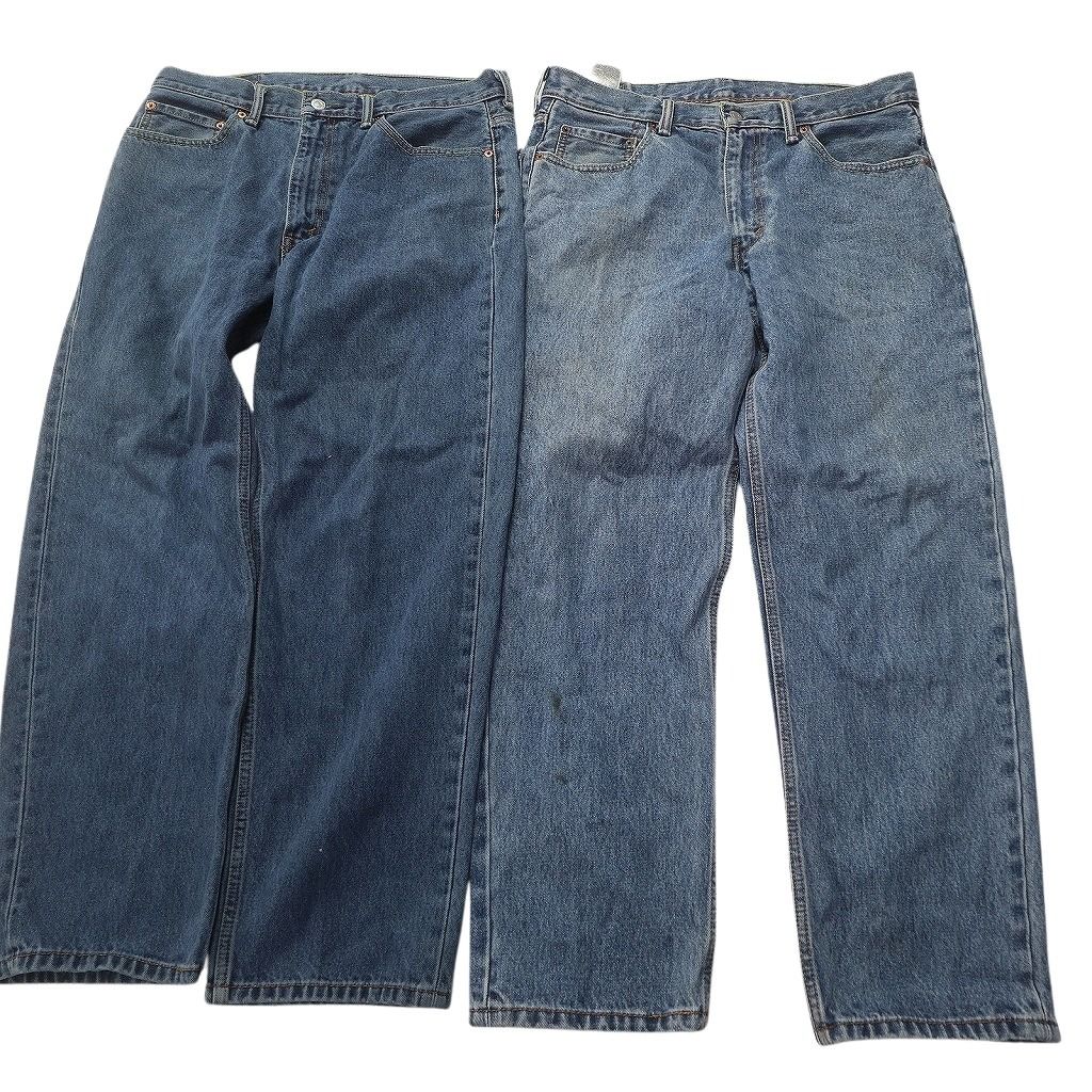 古着卸 まとめ売り リーバイス 550 デニム パンツ セット メンズ 34 インディゴブルー ペインティング アメカジ 古着 ND 3231