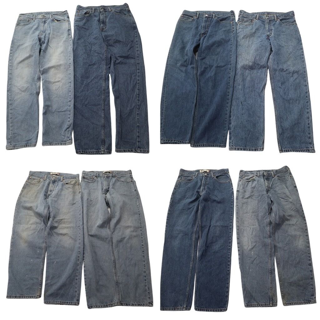 古着卸 まとめ売り リーバイス 550 デニム パンツ セット メンズ 34 インディゴブルー ペインティング アメカジ 古着 ND 3231