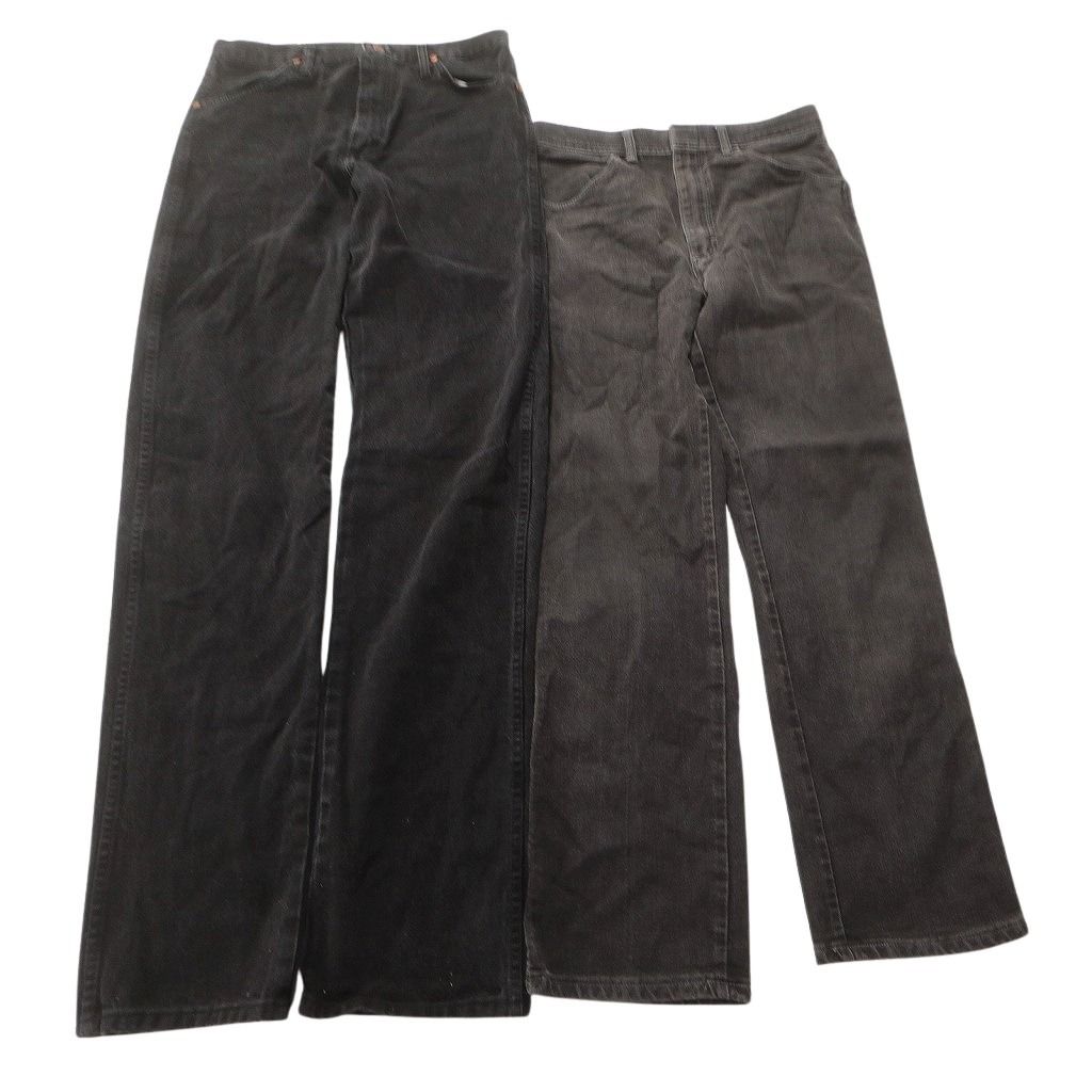  古着卸 まとめ売り Wrangler ラングラー ブラックデニム パンツ セット メンズ 33 |32 アメカジ フェード 古着 ND 3227 その他 メンズ