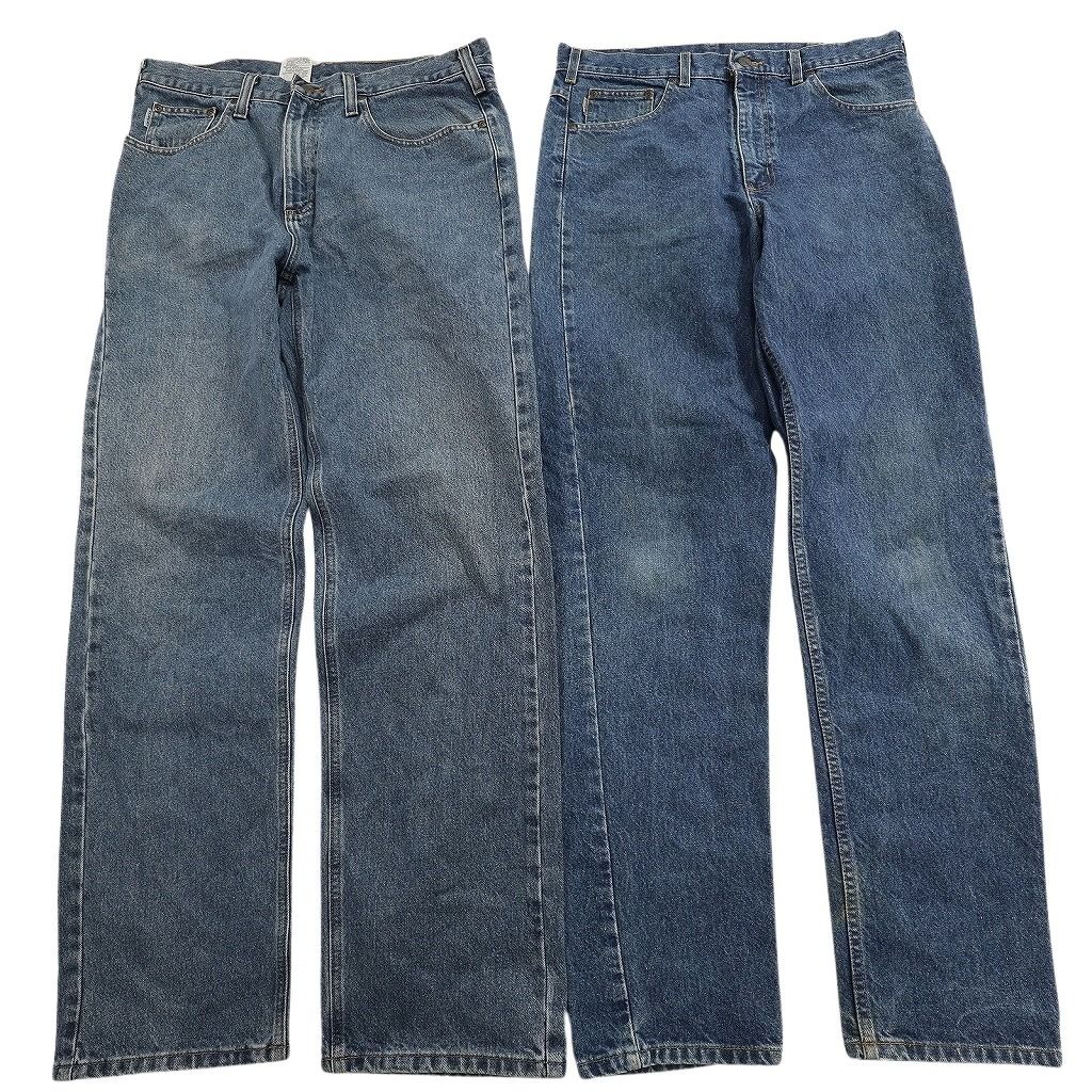 古着卸 まとめ売り カーハート Carhartt デニム パンツ セット メンズ 36 |38 インディゴブルー ストレート 古着 ND 3335