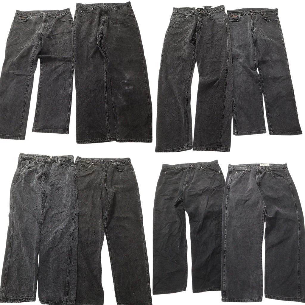 古着卸 まとめ売り Wrangler ラングラー ブラックデニム パンツ セット メンズ 36 |35 |34 アメカジ フェード 古着 ND 3225