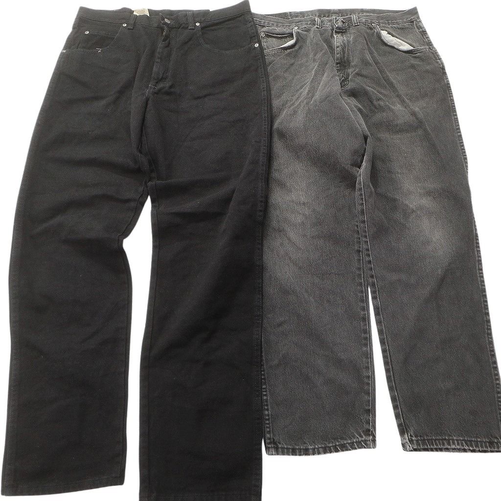 古着卸 まとめ売り Wrangler ラングラー ブラックデニム パンツ セット メンズ 38 |36 革パッチ 古着 ND 3224