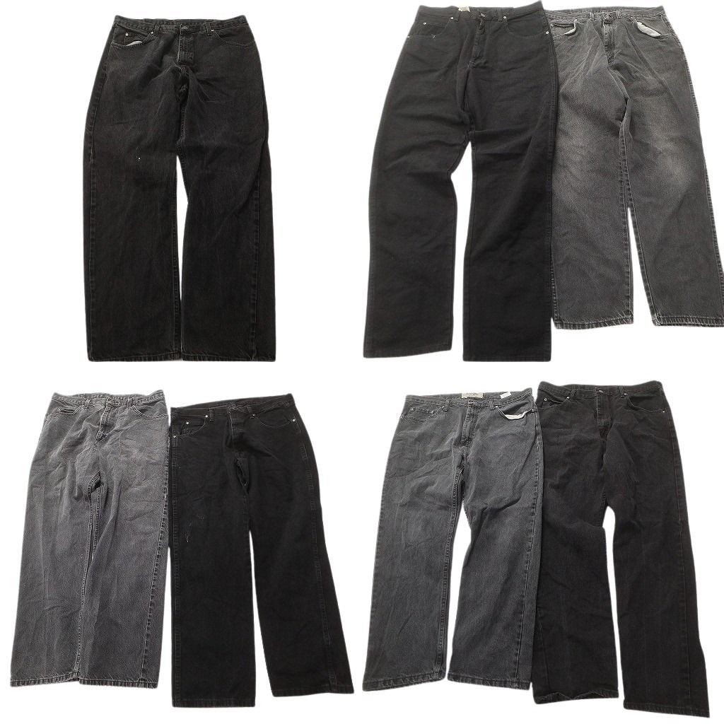 古着卸 まとめ売り Wrangler ラングラー ブラックデニム パンツ セット メンズ 38 |36 革パッチ 古着 ND 3224