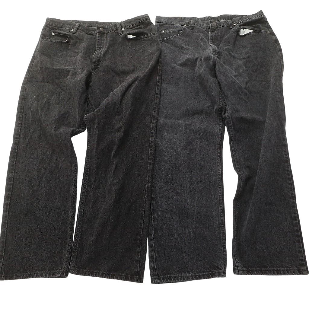 古着卸 まとめ売り Wrangler ラングラー ブラックデニム パンツ セット メンズ 38 革パッチ アメカジ 古着 ND 3223