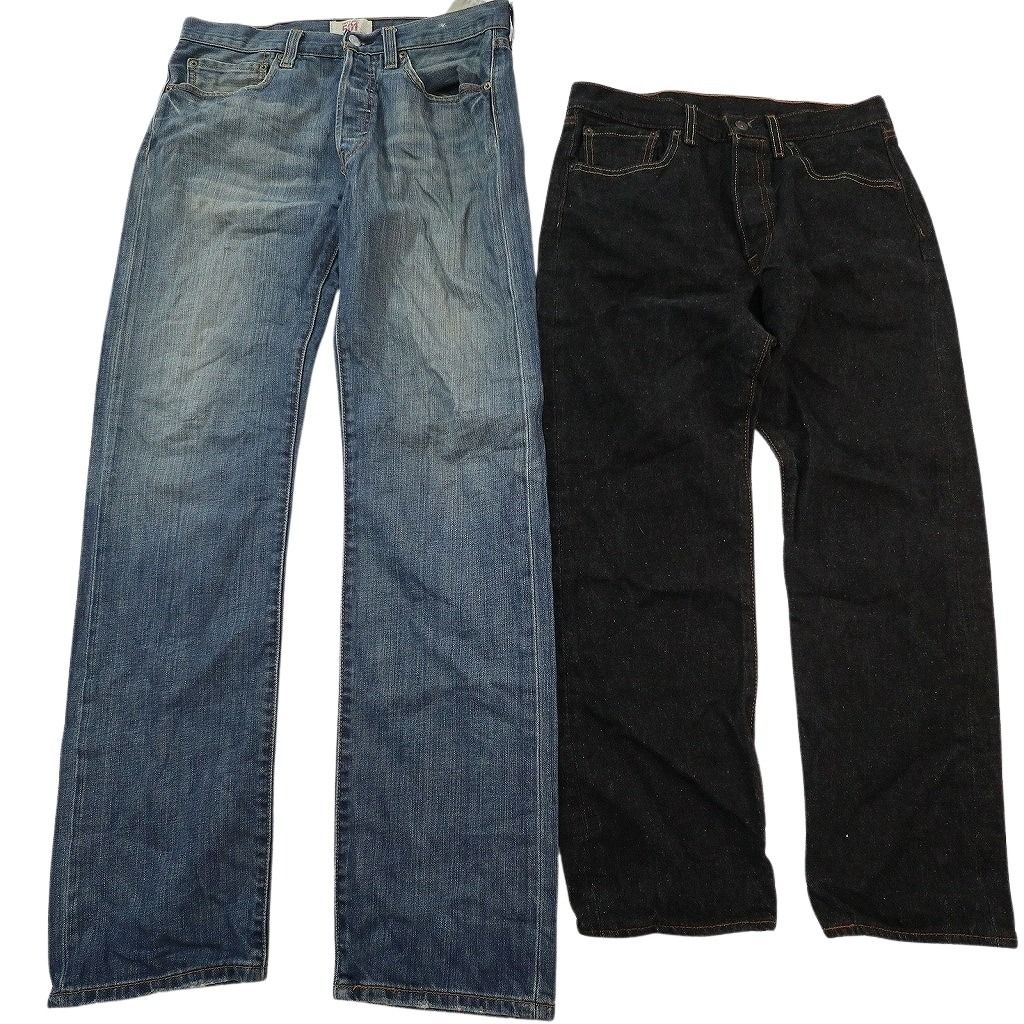 古着卸 まとめ売り リーバイス 501 デニム パンツ セット メンズ 33 |32 インディゴブルー 白 ホワイト 古着 ND 3257