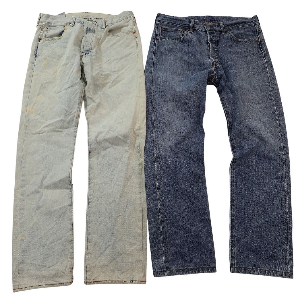  古着卸 まとめ売り リーバイス 501 デニム パンツ セット メンズ 33 ストレート インディゴブルー フェード 古着 ND 3256 その他 メンズ