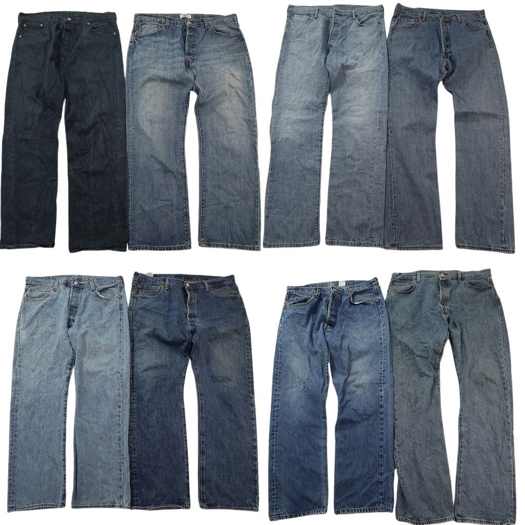 古着卸 まとめ売り リーバイス 501 デニム パンツ セット メンズ 38 |36 ストレート インディゴブルー アメカジ 古着 ND 3250
