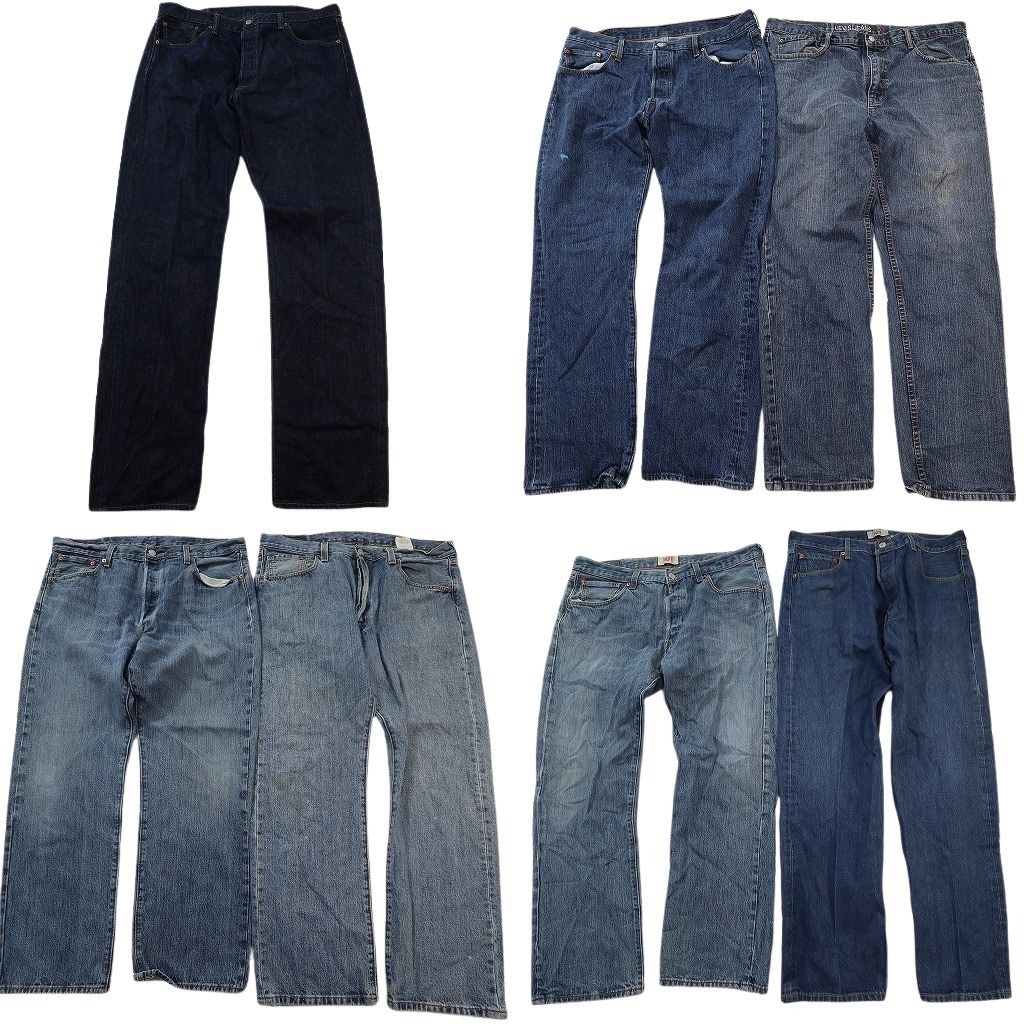 古着卸 まとめ売り リーバイス 501 デニム パンツ セット メンズ 40 |38 フェード アメカジ インディゴブルー 古着 ND 3249