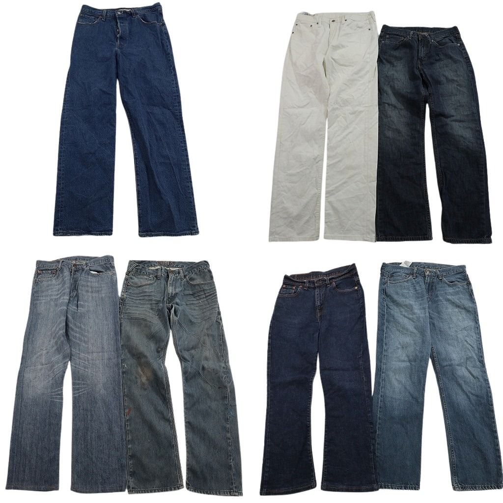 古着卸 まとめ売り リーバイス 品番MIX デニム パンツ セット メンズ 31 |32 514 541 584 ホワイト ブーツカット 古着 ND 3322