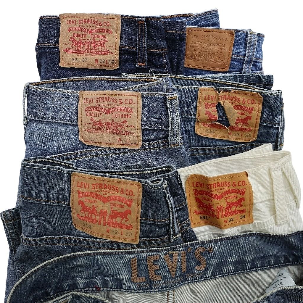  古着卸 まとめ売り リーバイス 品番MIX デニム パンツ セット メンズ 31 |32 514 541 584 ホワイト ブーツカット 古着 ND 3322 その他 メンズ