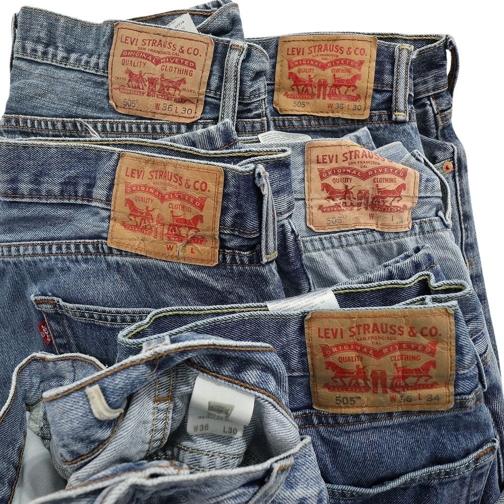  古着卸 まとめ売り リーバイス 505 デニム パンツ セット メンズ 36 インディゴブルー フェード アメカジ 古着 ND 3300 その他 メンズ
