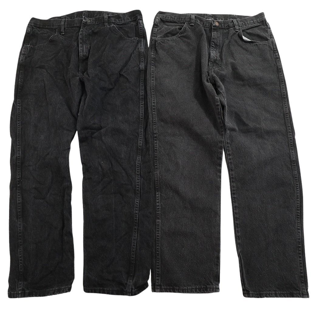  古着卸 まとめ売り RUSTLER ラスラー ブラックデニム パンツ セット メンズ 42 |38 アメカジ フェード 古着 ND 3293 その他 メンズ