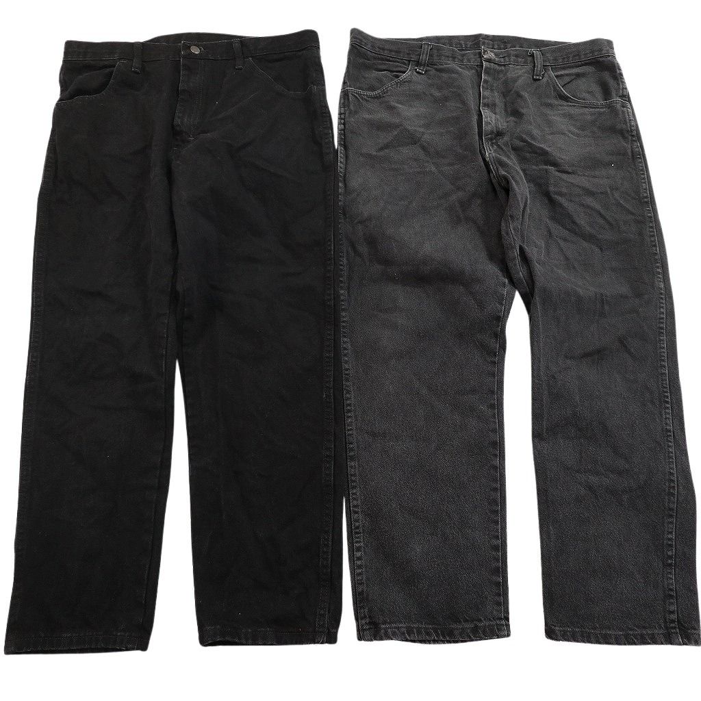 古着卸 まとめ売り RUSTLER ラスラー ブラックデニム パンツ セット メンズ 42 |38 アメカジ フェード 古着 ND 3293