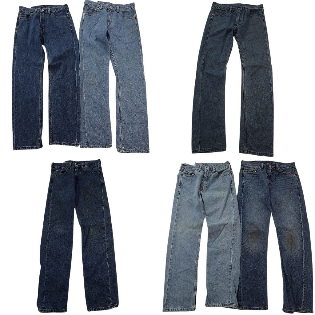 古着卸 まとめ売り リーバイス 505 デニム パンツ セット メンズ 29 |30 ストレート インディゴブルー アメカジ 古着 ND 3359