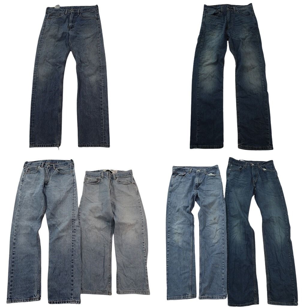 古着卸 まとめ売り リーバイス 505 デニム パンツ セット メンズ 32 フェード ストレート インディゴブルー 古着 ND 3357