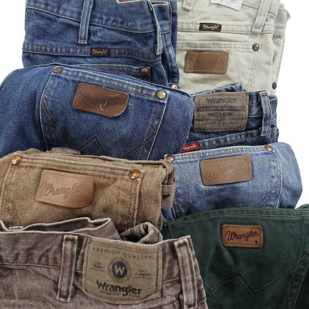  古着卸 まとめ売り Wrangler ラングラー デニム パンツ セット メンズ 36 |35 |34 インディゴブルー 茶色 グリーン 古着 ND 3286 その他 メンズ