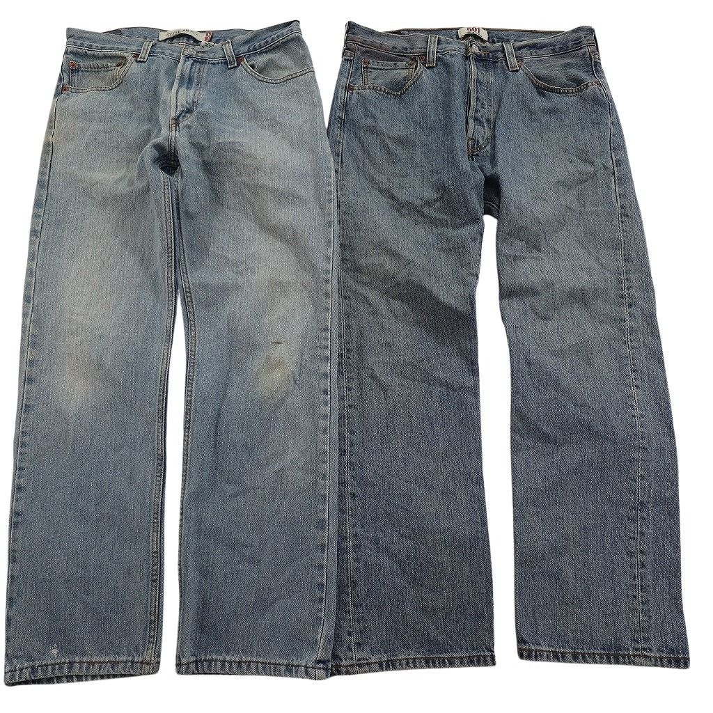 古着卸 まとめ売り リーバイス デニム パンツ セット メンズ 34 505 501 インディゴブルー キャメル 古着 ND 3283