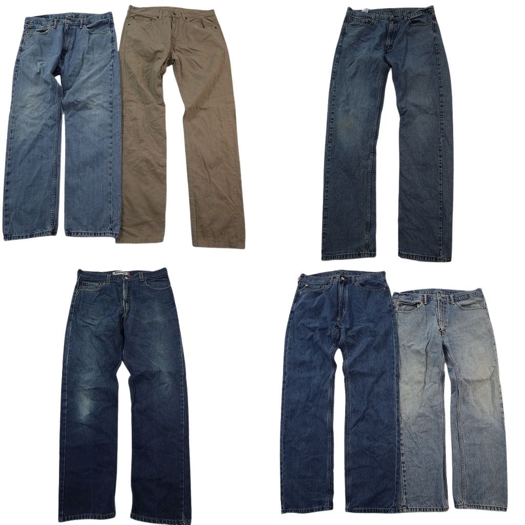 古着卸 まとめ売り リーバイス 505 デニム パンツ セット メンズ 36 ベージュ フェード インディゴブルー 古着 ND 3348