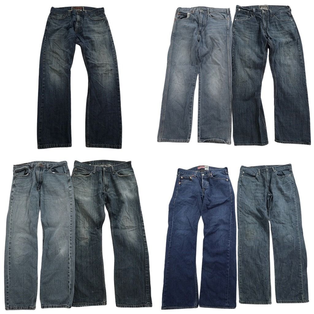 古着卸 まとめ売り リーバイス 品番MIX デニム パンツ セット メンズ 34 514 インディゴブルー アメカジ 古着 ND 3318