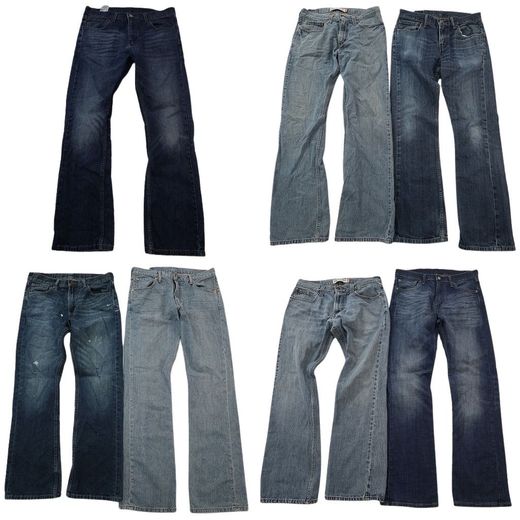 古着卸 まとめ売り リーバイス 527 デニム パンツ セット メンズ 31 |32 |33 |34 ブーツカット フェード ヒゲ 古着 ND 3342