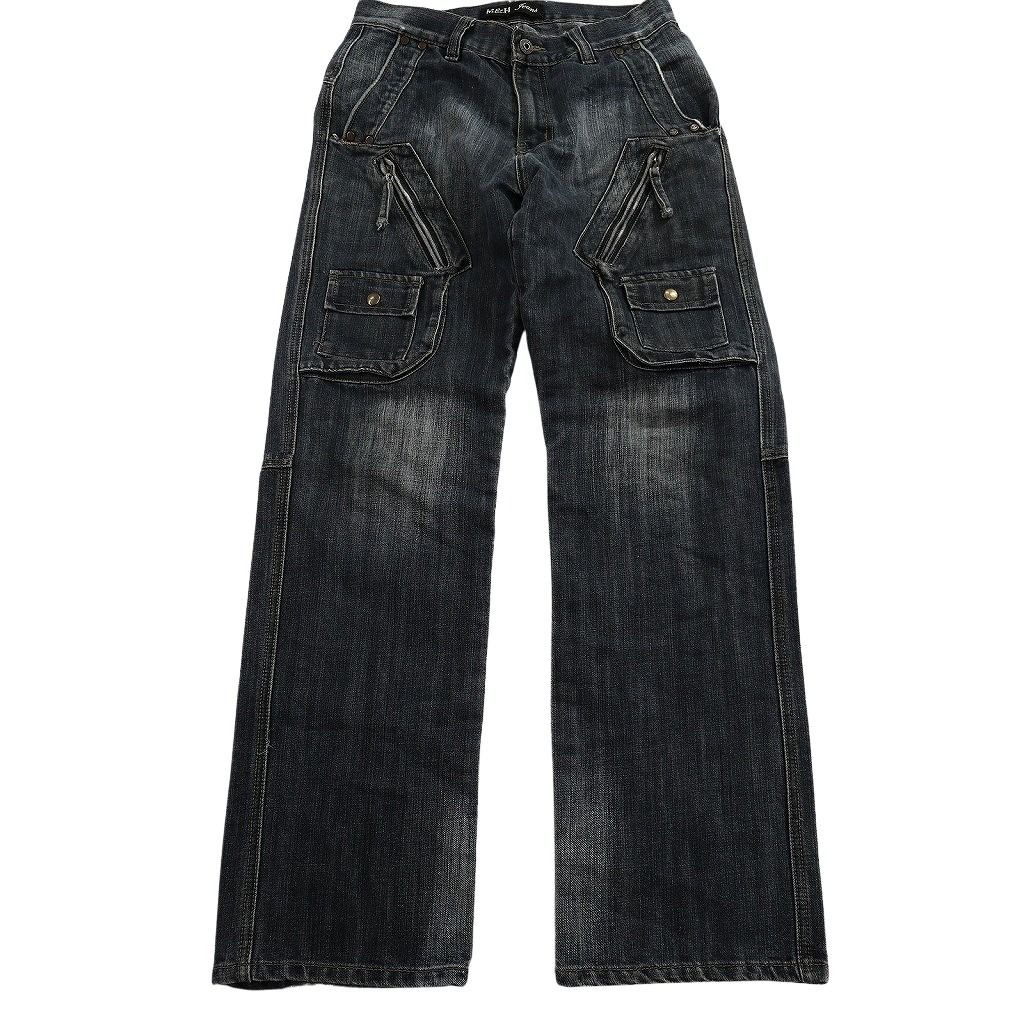 古着卸 まとめ売り 縦落ち デニム パンツ セット メンズ 33 |32 インディゴブルー マルチポケット アメカジ 古着 ND 3312