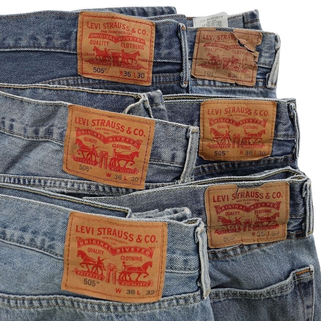 古着卸 まとめ売り リーバイス 505 デニム パンツ セット メンズ 36 インディゴブルー ヒゲ アメカジ 古着 ND 3301