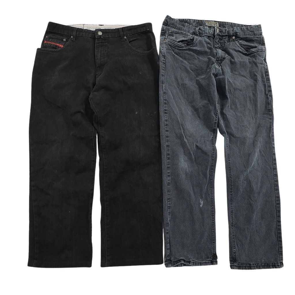 古着卸 まとめ売り ブラックデニム パンツ セット メンズ 36 |38 アメカジ ヒゲ ストレート 古着 ND 3380
