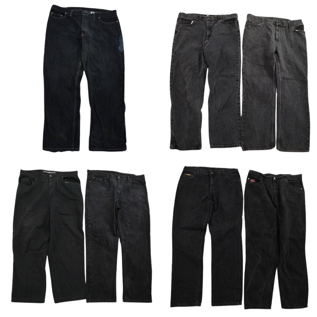 古着卸 まとめ売り ブラックデニム パンツ セット メンズ 38 |42 フェード アメカジ 古着 ND 3379