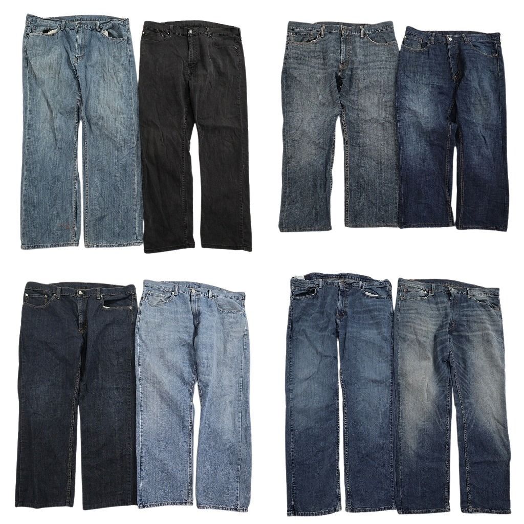 古着卸 まとめ売り リーバイス 559 デニム パンツ セット メンズ 40 |38 ブラック インディゴブルー ヒゲ アメカジ 古着 ND 3361