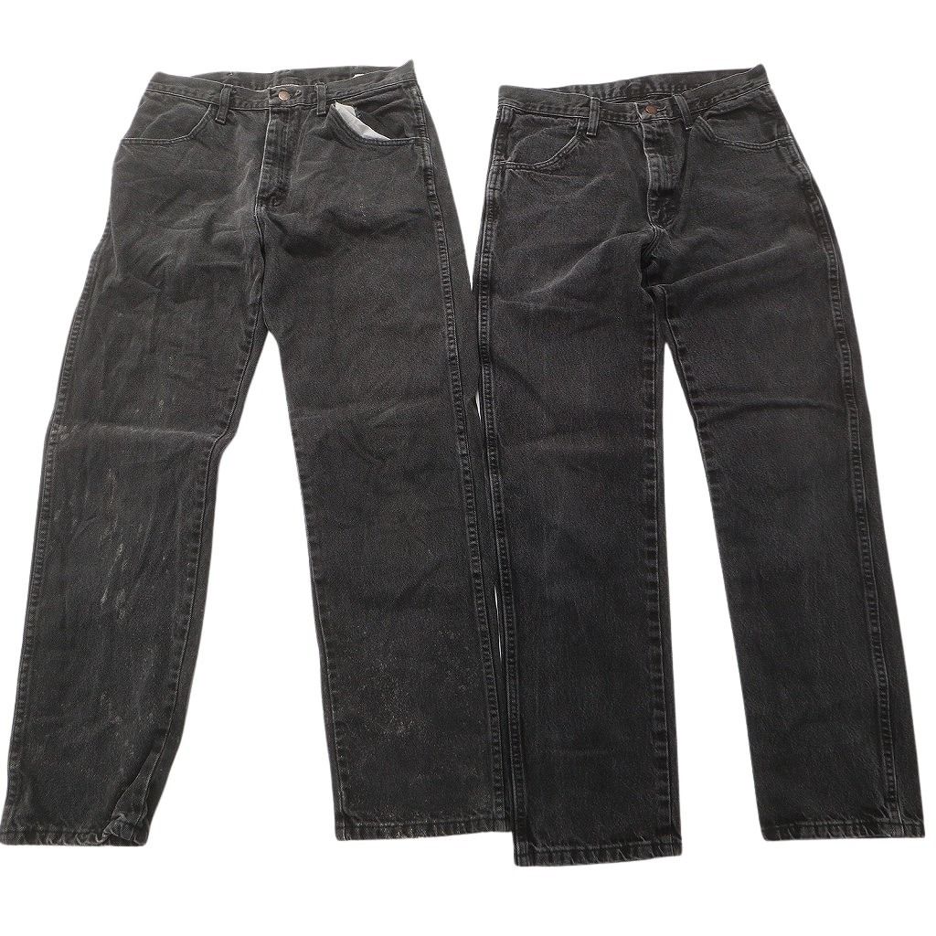 古着卸 まとめ売り RUSTLER ラスラー ブラックデニム パンツ セット メンズ 33 |32 アメカジ フェード 古着 ND 3398