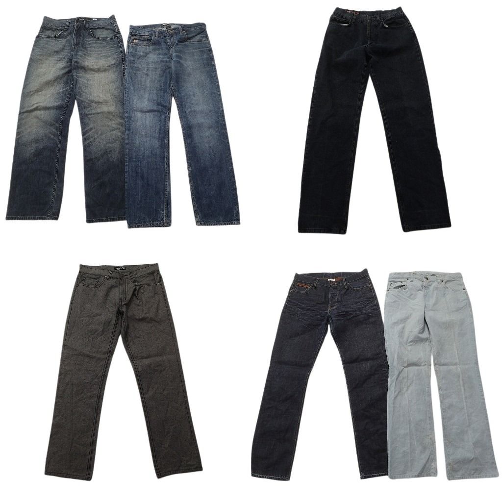 古着卸 まとめ売り ブランドmix デニム パンツ セット メンズ 32 |31 マルボロ クイックシルバー ロカウェア 古着 ND 3393