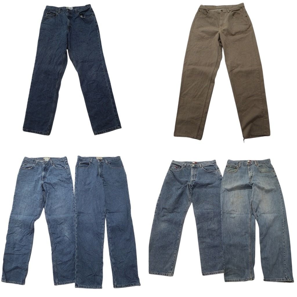 古着卸 まとめ売り ブランドmix デニム パンツ セット メンズ 34 |33 トミー フラッグタグ エルエルビーン 古着 ND 3392
