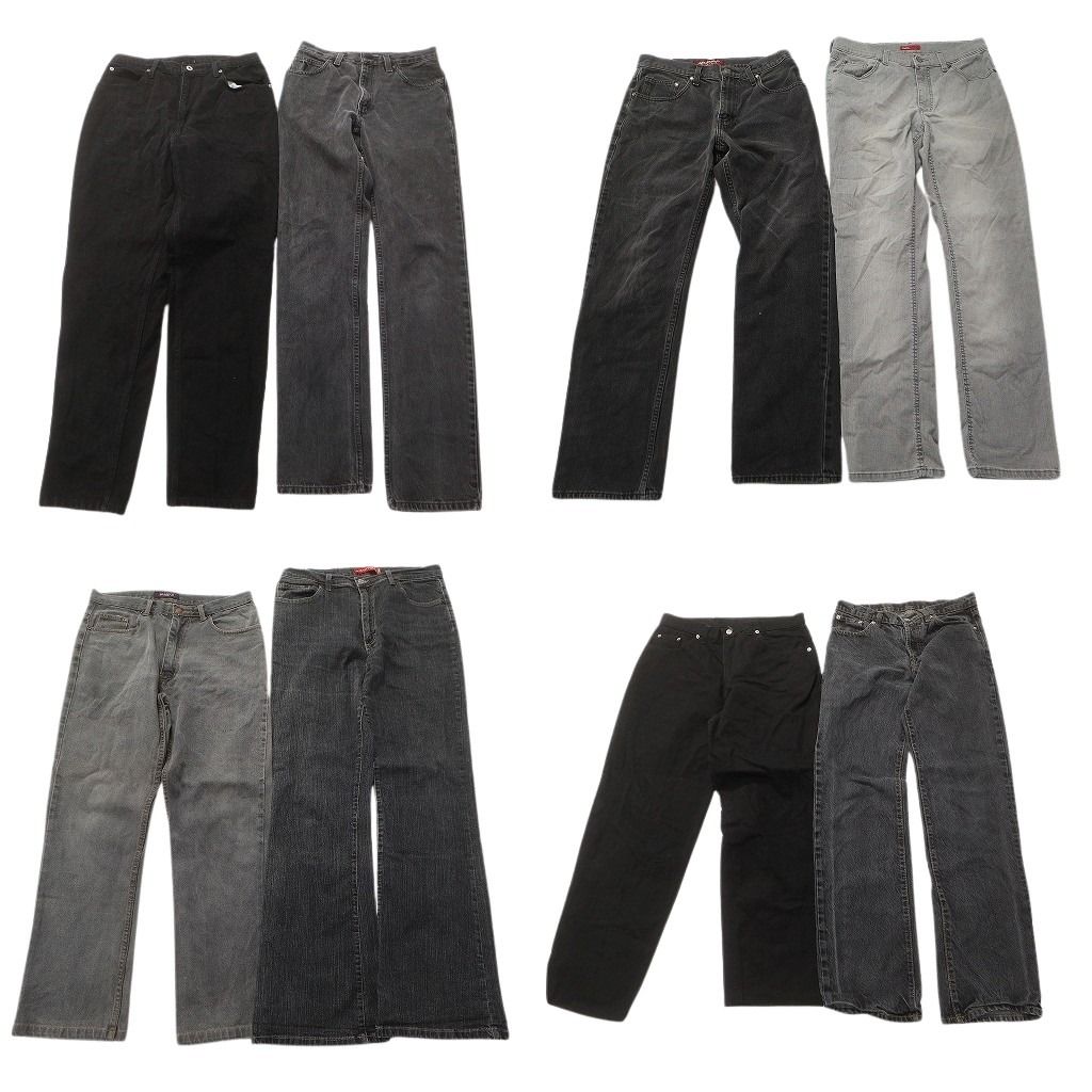 古着卸 まとめ売り ブラックデニム パンツ セット メンズ 32 アメカジ フェード ヒゲ 古着 ND 3384
