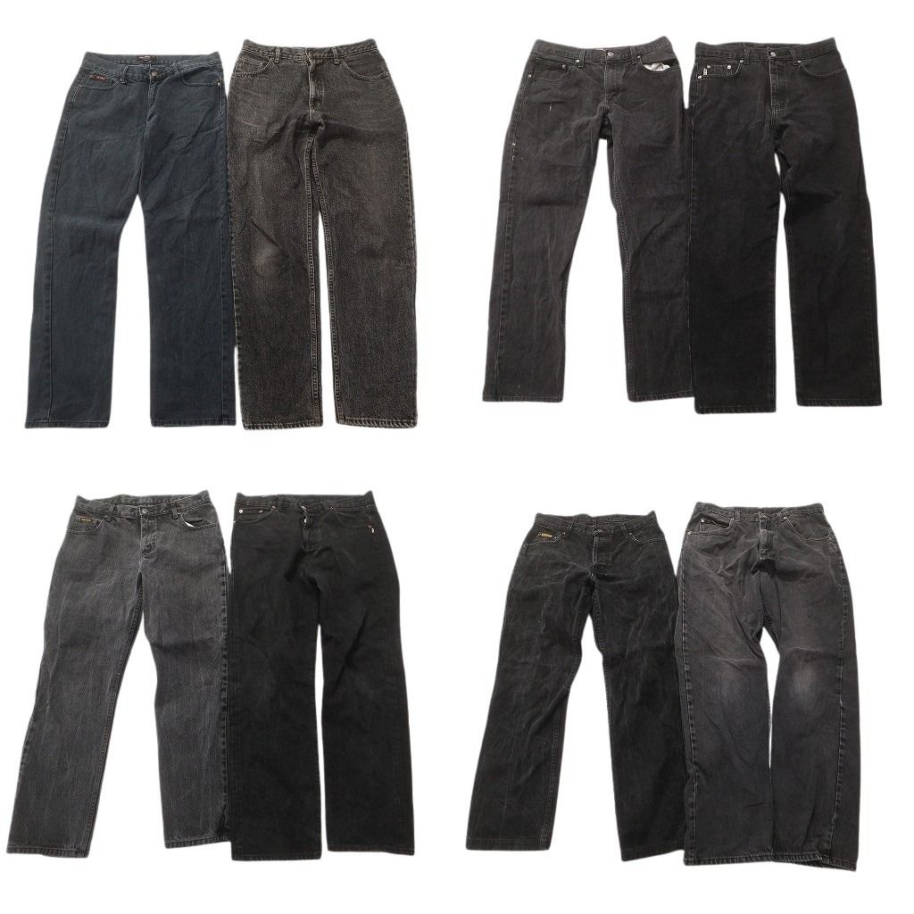 古着卸 まとめ売り ブラックデニム パンツ セット メンズ 32 |33 |34 ペインティング アメカジ 古着 ND 3383