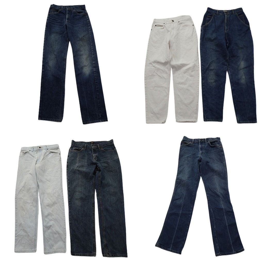 古着卸 まとめ売り リー LEE デニム パンツ セット メンズ 30 |29 ヒゲ インディゴブルー ホワイト 古着 ND 3420