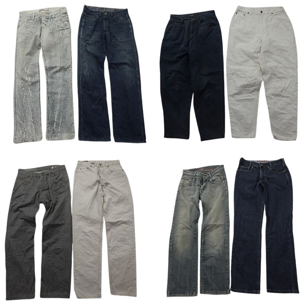 古着卸 まとめ売り デニム パンツ MIX セット メンズ 31 |30 |28 インディゴブルー ホワイト アメカジ 古着 ND 3417