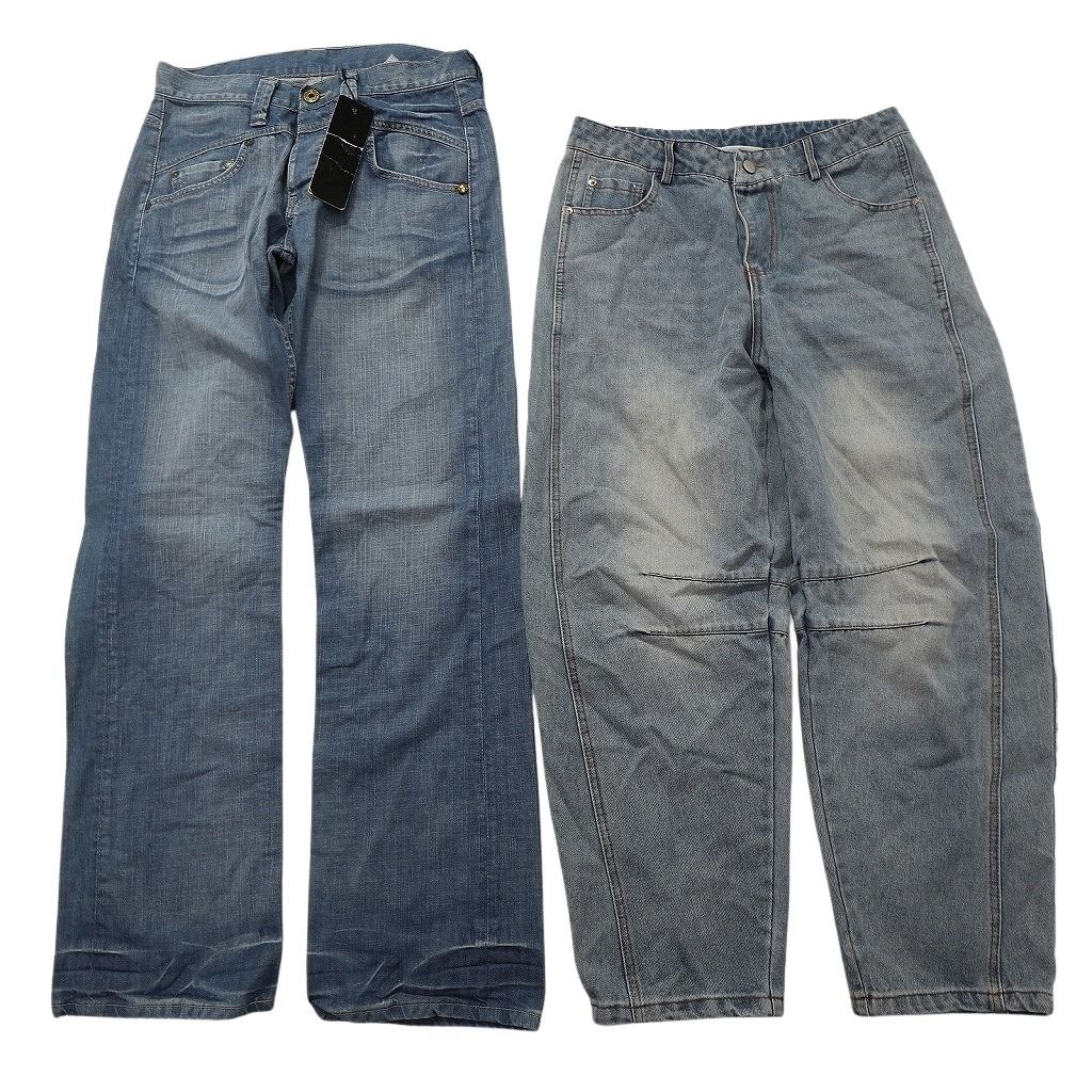 古着卸 まとめ売り デニム パンツ MIX セット メンズ 32 タイダイ柄 インディゴブルー 古着 ND 3416
